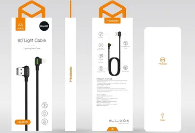 Obrázok produktu pre Angle USB Lightning Cable Mcdodo CA-4671 LED, 1.2m (Black)