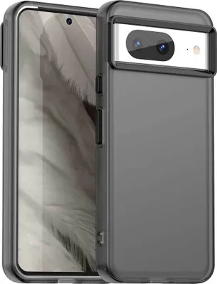 Produktbild von Handyhülle für Google Pixel 8 Schlank Durchscheinend Matt Stoßfest Schutzhülle Schwarz