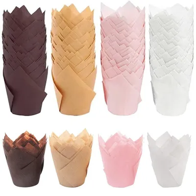 Image de Omgoods - 200 moules en papier pour muffins et cupcakes, disponibles en 4 couleurs