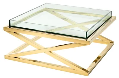 Zdjęcie produktu dla Casa Padrino stolik kawowy / stolik do salonu złoty 100 x 100 x wys. 46,5 cm - Meble hotelowe