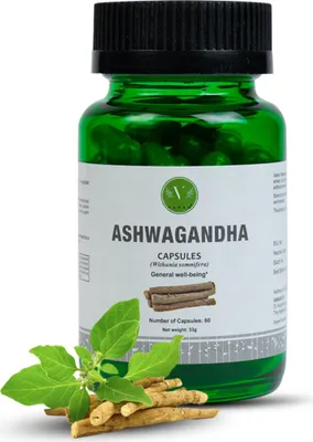 Produktbild von Vanan Ashwagandha Kapseln - 100% natürlich und vegan - natürliches Beruhigungsmittel – 60 Stück – Ayurveda