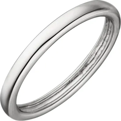 Produktbild von Ring Damenring aus 925 Silber flach glänzend schlicht 2,3mm schmal dünn Innenumfang 56mm  Ø17.8mm