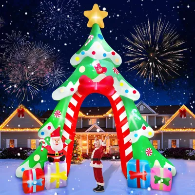 Aufblasbarer Weihnachtsbogen 3,65 m mit LED-Beleuchtung