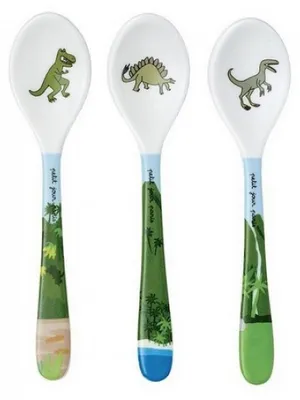 Produktbild von Petit Jour Kindergeschirr Set mit 3 Melamin-Dinosaurierlöffeln