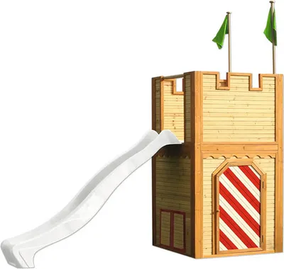 Produktbild von AXI Arthur Spielhaus Braun/Rot - Weiße Rutsche, Standspielhaus, 3 Jahr(e), 3 Tür(en), Rutsche, Braun, Rot, Weiß