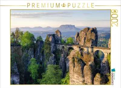 Produktbild von CALVENDO Puzzle Basteibrücke in der Sächsischen Schweiz 2000 Teile Puzzle quer | 2000 Teile Lege-Größe 90x67cm Foto-Puzzle für glückliche Stunden