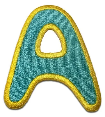 Produktbild von Buchstabe A - 6.3x5.3cm: Alphabet Buchstaben Einzeln Auswählbar - Aufnäher, Bügelbild, Aufbügler, Applikationen, Patches, Flicken, Zum Aufbügeln