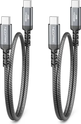 Produktbild von deleyCON 2x 0,30m USB C Ladekabel Kurz (60W Schnellladekabel) PD3.0 PPS USB-C auf USB-C Kabel für iPhone 17 16 15 Pro Max Air Galaxy A16 A56 S25 S24 S23 Pixel iPad Pro MacBook AirPods Tablet Switch