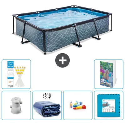 Obrázek produktu pro Bazén Exit, obdélníkový – vzhled kamene – 300 × 200 × 65 cm – 7 dílů  S229
