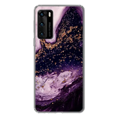 Produktbild von MuchoWow® Handyhülle Schutzhülle Hülle für Huawei P40 Marmor - Gold - Naturstein Silikon Softcase Handy Hülle - Handytasche