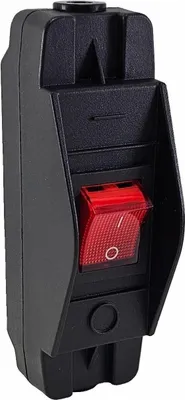 Produktbild von Schnurschalter, Gehäuse mit auswechselbarem Wippschalter 16A 250V Rot beleuchtet