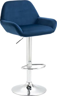 Produktbild von Barhocker HLO-CP8 Samt chrom  blau