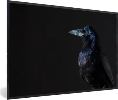 Produktbild von MuchoWow® Gerahmtes Poster Vogel - Tiere - Schwarz 90x60 cm - Poster mit Schwarzem Bilderrahmen Wandposter Rahmen Foto Bilder - Fotorahmen - Foto-Plakat