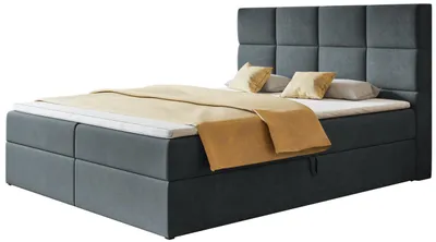 Produktbild von Boxspringbett Roma 120x200 mit Stauraum und Bonell-Matratze, Dunkelgrau