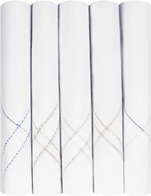 Productafbeelding van Heren Zakdoeken - Zakdoek Set - Dagelijks Gebruik - Huidvriendelijk Katoen - 46 x 46 cm - Wit
