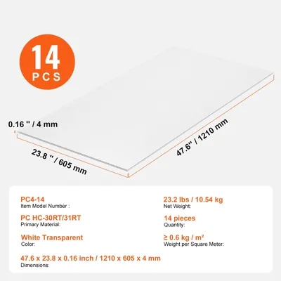 Productafbeelding van Kaspanelen, UV-bestendig, weerbestendig, 14 stuks, 0,16 inch