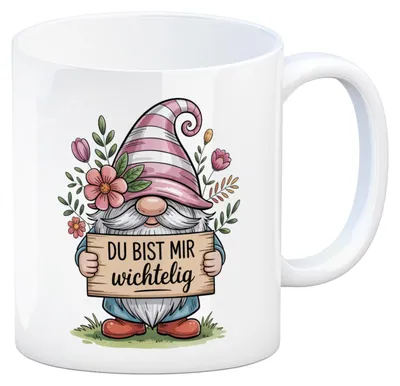 Produktbild von Du bist mir wichtelig Kaffeebecher für Pflanzenfreunde und Wichtelfans