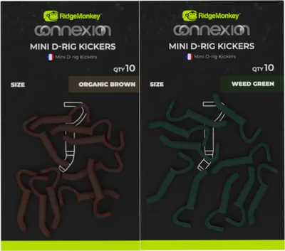 Produktbild von RidgeMonkey Mini D-Rig Kickers - 10 Hakentubes, Größe/Farbe:Large / Weed Green