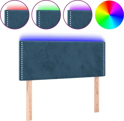 Produktbild von vidaXL LED Kopfteil Dunkelblau 100x5x78/88 cm Samt