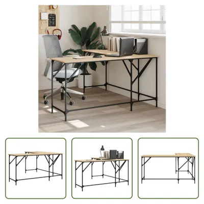 Obrázek produktu pro The Living Store Psací stůl Sonoma dub 149x149x75 cm Materiál na bázi dřeva