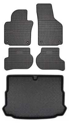 Produktbild von Gummimatten + Kofferraumwanne für Volkswagen Scirocco III 2008-2017 (5-Sitzer) – Schwarz, passgenau – Wielganizator SolidPRO