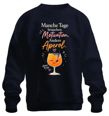 Obrázok produktu pre Niektoré dni potrebujete motiváciu. Aperol, zábava, mikina, pulóver, tmavomodrá, veľkosť L