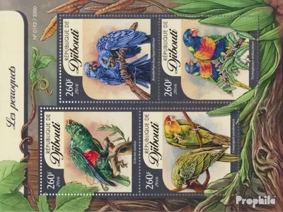 Produktbild von Briefmarken Dschibuti 2016 Mi 879-882 Kleinbogen (kompl. Ausg.) postfrisch Papageien