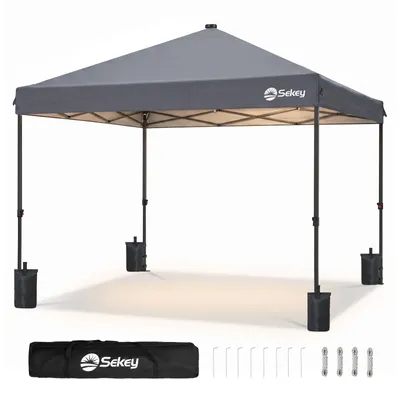 Produktbild von Sekey Faltpavillon 3x3 m mit Solar-LED, UPF 50+, wasserdicht und winterfest  Gartenpavillon