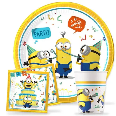 Zdjęcie produktu dla Zestaw imprezowy „Minionki: Powrót Gru” na urodziny dla dzieci, 52 elementy