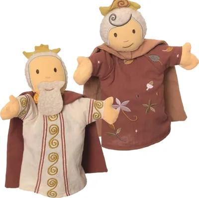 Hochwertiges Handpuppen-Set König & Königin für Puppen- und Kasperletheater