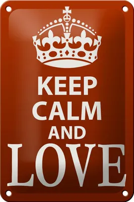 Produktbild von Blechschild Spruch 12x18cm Keep Calm and Love