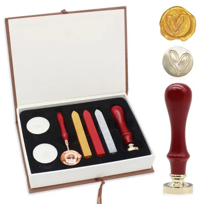 Imagen del producto de Juego de sellos para cera con 7 piezas – Ideal para tarjetas y invitaciones de boda