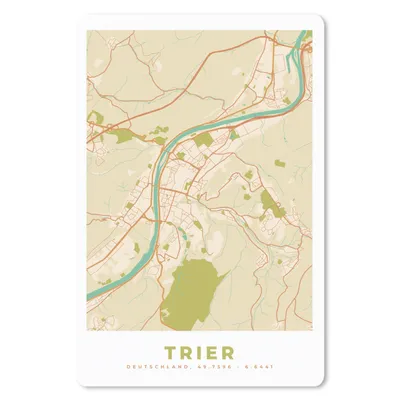 Produktbild von MuchoWow® Mauspad Mousepad Trier - Karte - Stadtplan - Vintage 40x60 cm - Mousepads - Maus Mat - Pad - Mausunterlage - Schreibtisch Accesoire