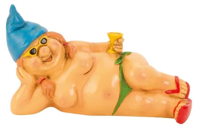 Produktbild von Gartenzwerg Statue Nudist Frau - Nackt liegend - 23 cm