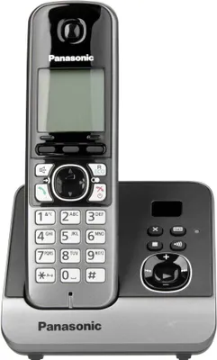 Produktbild von Panasonic KX-TG6721GB Schnurlostelefon mit Anrufbeantworter, Farbe: Schwarz/Silber