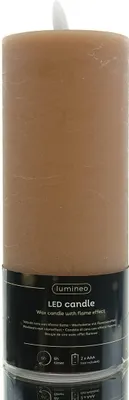 Produktbild von Lumineo Indoor LED Wachskerze Caramel Flammeneffekt warmweiß Ø 7 cm Höhe 15 cm