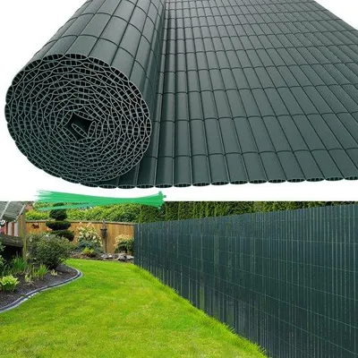 Produktbild von 3 m PVC-Gartenzaun für Privatsphäre – Gartenabgrenzung & Balkonzaun – Grün