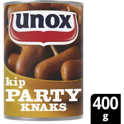Produktbild von Unox Kip Party Knaks 400g – Zarte, würzige Hähnchenwürstchen für Grill & Snacks