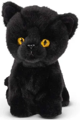 Image de Chat en peluche Tobar noir - peluche réaliste