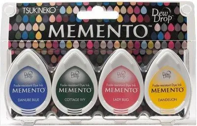 Produktbild von Tsukineko Memento Dew Drops Stempelkissen 4er Set - Prime Time