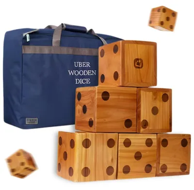 Imagen del producto de Dados de madera - Juego de 6 - XXL - 21 x 21 x 21 cm