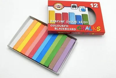 Zdjęcie produktu dla Koh-I-Noor Kreda Kolorowa Do Tablic - 12 Kolorów, Sztyfty 12X12Mm