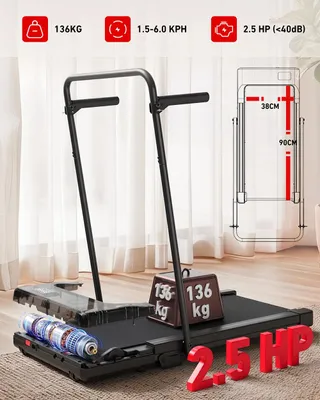 Produktbild von Laufband & Walking Pad für zuhause - 3in1 Geh- und Laufgerät - Motor 3,0 PS - Bis 12 km/h - Steigung 6 % - Klappbar mit Haltegriff - LED-Display & App - Schwarz