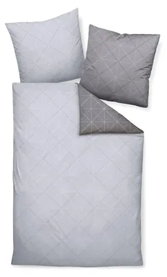 Produktbild von Bettwäsche Janine Mako Satin Palermo 31101-08 Geometrisch grau 135x200