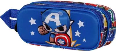 Obrázek produktu pro Dvoukomorový školní penál Marvel Captain America modrý 22x10x8 cm