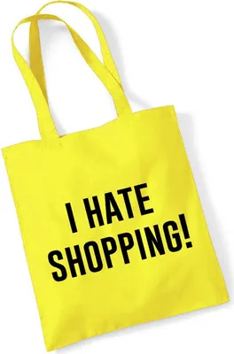 Produktbild von Huuraa Jutebeutel I hate shopping 10 Liter Yellow Baumwolle Tasche Geschenkidee