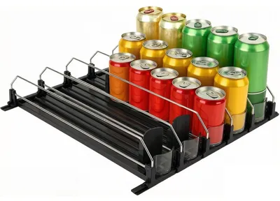 Dosenhalter Kühlschrank, 5 Reihen, 380 mm, 25 Dosen, Schwarz