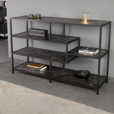 Produktbild von riess-ambiente Bücherregal SLIM LINE 114cm graphite fünf Regalböden Regal Dekoregal