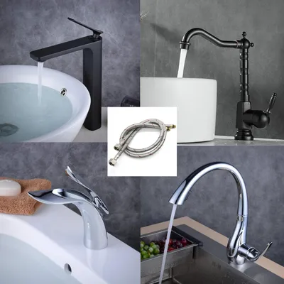 Produktbild von Virtubuy - Verbindungsschlauch Beelee, G3/8 x M10 - Flexibler Anschlussschlauch - 60 cm - Edelstahl - Anschluss für Wasserhahn - Für Trinkwasser - Silber