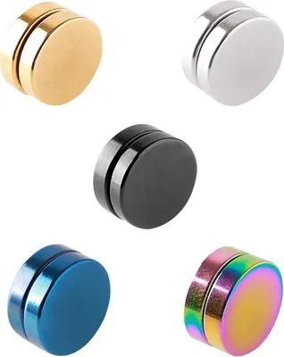 Produktbild von Zeayebsr 5 STÜCKE Starke Magnetische Ohrringe für Mann Frau Gefälschte Clip Nicht durchbohrte Ohrstecker Hypoallergen 8mm Durchmesser